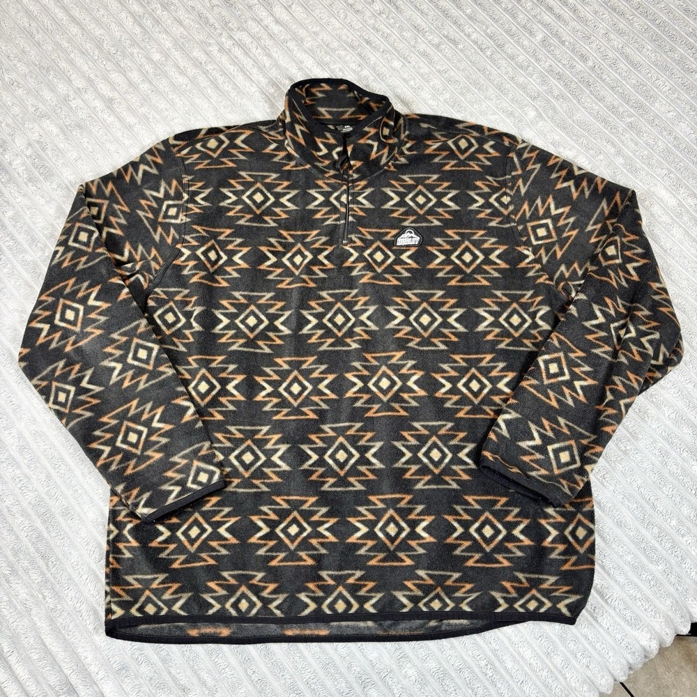 Hurley Men's 2XL Aztec‎ style Mesa Windchill Quarter Zip Pullover Fleece Jacket